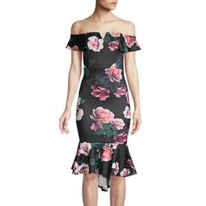 Floral Off-the-Shoulder Mermaid Dress